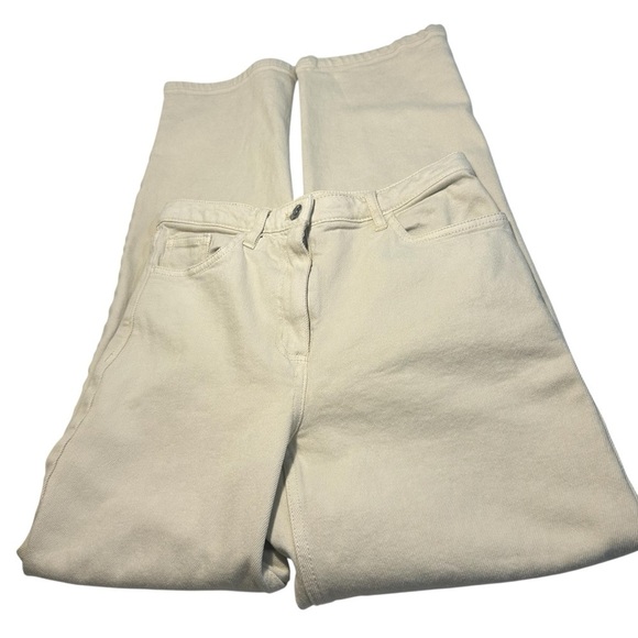Aritzia Wilfred Free Ecru Color High Rise Straight Leg Jeans Sz 2 - Picture 6 of 13